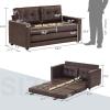 imageVINGLUpgraded Loveseat Sleeper 535quot W 83quot L Convertible Sofa Bed Couch Futon Couches for Living Room Twin Folding Couch Bed for Small Spaces Foldable Floor Gaming Sofa Bed for Basement Dark GreyRustic