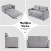 imageVINGLUpgraded Loveseat Sleeper 535quot W 83quot L Convertible Sofa Bed Couch Futon Couches for Living Room Twin Folding Couch Bed for Small Spaces Foldable Floor Gaming Sofa Bed for Basement Dark GreyLight Grey