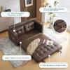 imageVINGLUpgraded Loveseat Sleeper 535quot W 83quot L Convertible Sofa Bed Couch Futon Couches for Living Room Twin Folding Couch Bed for Small Spaces Foldable Floor Gaming Sofa Bed for Basement Dark GreyRustic