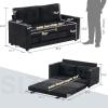 imageVINGLUpgraded Loveseat Sleeper 535quot W 83quot L Convertible Sofa Bed Couch Futon Couches for Living Room Twin Folding Couch Bed for Small Spaces Foldable Floor Gaming Sofa Bed for Basement Dark GreyBlack