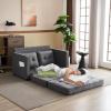 imageVINGLUpgraded Loveseat Sleeper 535quot W 83quot L Convertible Sofa Bed Couch Futon Couches for Living Room Twin Folding Couch Bed for Small Spaces Foldable Floor Gaming Sofa Bed for Basement Dark GreyGrey
