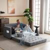 imageVINGLUpgraded Loveseat Sleeper 535quot W 83quot L Convertible Sofa Bed Couch Futon Couches for Living Room Twin Folding Couch Bed for Small Spaces Foldable Floor Gaming Sofa Bed for Basement Dark GreyGrey