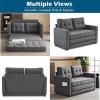 imageVINGLUpgraded Loveseat Sleeper 535quot W 83quot L Convertible Sofa Bed Couch Futon Couches for Living Room Twin Folding Couch Bed for Small Spaces Foldable Floor Gaming Sofa Bed for Basement Dark GreyGrey