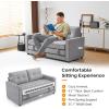 imageVINGLUpgraded Loveseat Sleeper 535quot W 83quot L Convertible Sofa Bed Couch Futon Couches for Living Room Twin Folding Couch Bed for Small Spaces Foldable Floor Gaming Sofa Bed for Basement Dark GreyLight Grey