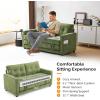 imageVINGLUpgraded Loveseat Sleeper 535quot W 83quot L Convertible Sofa Bed Couch Futon Couches for Living Room Twin Folding Couch Bed for Small Spaces Foldable Floor Gaming Sofa Bed for Basement Dark GreyOliver Green