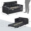 imageVINGLUpgraded Loveseat Sleeper 535quot W 83quot L Convertible Sofa Bed Couch Futon Couches for Living Room Twin Folding Couch Bed for Small Spaces Foldable Floor Gaming Sofa Bed for Basement Dark GreyDark Grey