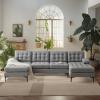 imageVINGLI 110quot Modern U Shaped Sectional Sofa Couch with 51quotD Double Chaise for Living Room Large Tufted Button Couch Sets with 59quot Thickness Seating Padding for Small Spaces Light GreyTufted ButtonDimandlight Grey