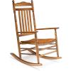 imageVINGLI 2 PCS Wood Rocking Chair Outdoor with 450 lbs Support Patio Rocking Chair Set of 2 Solid Wood High Back Seat Reclining Seat for Deck Garden Backyard Porch Indoor or Outdoor Use WhiteOak