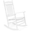 imageVINGLI 2 PCS Wood Rocking Chair Outdoor with 450 lbs Support Patio Rocking Chair Set of 2 Solid Wood High Back Seat Reclining Seat for Deck Garden Backyard Porch Indoor or Outdoor Use WhiteWhite
