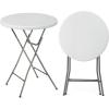 imageVINGLI 32quot Plastic Folding Round Table Bar Height HDPE Matrial with Gray Metal Finish High Top Table for Outdoor Party Cafes Restaurants Backyard Dining Room Wedding Event1 Pack WhiteWhite