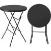 imageVINGLI 32quot Plastic Folding Round Table Bar Height HDPE Matrial with Gray Metal Finish High Top Table for Outdoor Party Cafes Restaurants Backyard Dining Room Wedding Event1 Pack WhiteBlack