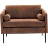 imageVINGLI 335quotW Oversized Deep Seated Chair Overstuffed Chair and A Half Mid Century Club Sitting Armchair Upholstered Extra Large Sofa Lounger Accent Chairs for Living RoomBedrrom Microfiber Rustic15 Armchair