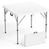 imageVINGLI 34quot Fold in Half Square Table BiFolding Commercial Table Portable Plastic Dining Card Table for Kitchen or Outdoor Party Wedding Event WhiteWhite