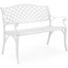 imageVINGLI 405quot Patio Garden BenchAnti Rust Cast Iron Cast Aluminum Frame for Outdoor Path Yard Lawn Work Entryway Decor Deck BlackWhite