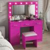 Glass Top & Drawers &Cabinets & Stool