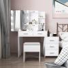 White  5-Drawers