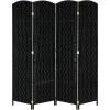 imageVINGLI 6Panels Tall Rattan Room Divider 6 FT Folding Privacy Screen Indoor Partition Wall Dividers Freestanding Hinged Space Separator Dark BrownBlack