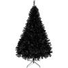 imageVINGLI 6ft Halloween Black Artificial Christmas Tree w 1600 Branch Tips Holiday Decorations Indoor Outdoor for Home Office Party