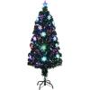 imageVINGLI 6ft Prelit Fiber Optic Artificial Christmas Tree wMulticolor LED Lights Snowflakes ampamp Top Star Lighted Xmas Tree for Indoor Holiday Home Decoration4FT