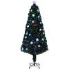 imageVINGLI 6ft Prelit Fiber Optic Artificial Christmas Tree wMulticolor LED Lights Snowflakes ampamp Top Star Lighted Xmas Tree for Indoor Holiday Home Decoration7in