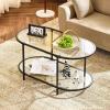 imageVINGLI Glass Coffee Table30quot Round Coffee Table Black Coffee Tables for Living Room 2Tier Clear Glass Top Side Table with Storage Simple ampamp Modern Center Table Mesa de Centro para SalaClearoval Black