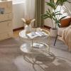 imageVINGLI Glass Coffee Table30quot Round Coffee Table Black Coffee Tables for Living Room 2Tier Clear Glass Top Side Table with Storage Simple ampamp Modern Center Table Mesa de Centro para SalaClearbeige