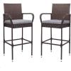 imageVINGLI Outdoor Bar Stools Set of 2 with Cushions Wicker Bar Stools Patio Bar Chairs Bar Height Patio Set for Garden Pool Lawn Backyard