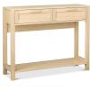 imageVINGLI Rattan Console Table Boho Sofa Table with 2 Drawers and Open Storage Shelf Oak 39W x 12D x 31H