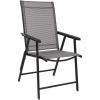 imageVINGLI Upgraded Version Set of 2 Folding Chairs with Arms Portable Patio Chairs for Outdoor ampamp Indoor Sling Back Chairs for Lawn Pool Courtyard Balcony ampamp Garden GreyGrey