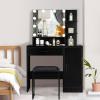 imageVINGLI Vanity Table Set with Lighted MirrorampampStoolWhite Makeup Vanity Set with 10 LED Lights in 3 Colors1 Drawer3 Storage Shelves and 1 Cabinet for WomenDressing Table Set for BedroomWhiteModern