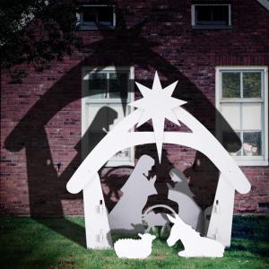 imageVINGLI Large Outdoor Nativity Scene Holy Family Nativity Set Yard Sign Weather Resistant Christmas Decorations Display for Front Yard Lawn and ChurchNativity Scene