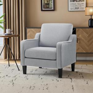 imageVINGLI Loveseat 53quot Small Couch Loveseat Sofas for Living Room Mid Century Modern Sofa Couch Beige Love Seat Couches with Scooped Arms for Small Spaces Bedroom Apartment StudioLight Grey