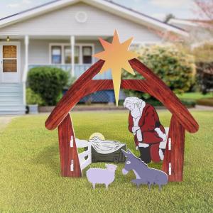 imageVINGLI Outdoor Nativity Scene Weatherproof Nativity Sets for Christmas Outdoor Decor Large Holy Family Nativity Set Outside Display Christmas Decorations for Front Yard and LawnWhiteColorful