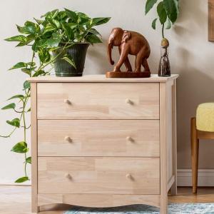 imageVINGLI Unfinished 6 Drawer Dresser Natural Solid Wood Dresser Color DIY Upgraged Rustic Farmhouse Tall Dresser with Spacious Storage Chests of Drawers with Full Extension Drawer Slides177D x 315W x 299H 3 Drawers