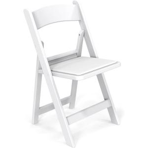 imageVINGLI White Resin Plastic Folding Chair with Padding Seat Weight Capacity to 350 lbs for Indoor Ourdoor Use 1 PC