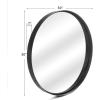 imageVINGLI 30inch Black Round Wall Mirror Metal Framed Round Wall Mounted Decorative Mirror Modern and Contemporary Decor for Entryways Bathrooms Living Rooms Vanity
