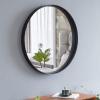 imageVINGLI 30inch Black Round Wall Mirror Metal Framed Round Wall Mounted Decorative Mirror Modern and Contemporary Decor for Entryways Bathrooms Living Rooms Vanity