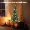 imageVINGLI 5ft Prelit Artificial Christmas Tree with Warm White LED Light Slim Xmas Tree with 230 Realistic Branch Tips for Home Office Party Decoration Indoor OutdoorGreen