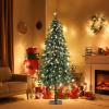 imageVINGLI 5ft Prelit Artificial Christmas Tree with Warm White LED Light Slim Xmas Tree with 230 Realistic Branch Tips for Home Office Party Decoration Indoor OutdoorGreen