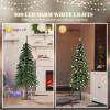 imageVINGLI 5ft Prelit Artificial Christmas Tree with Warm White LED Light Slim Xmas Tree with 230 Realistic Branch Tips for Home Office Party Decoration Indoor OutdoorGreen