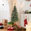 imageVINGLI 5ft Prelit Artificial Christmas Tree with Warm White LED Light Slim Xmas Tree with 230 Realistic Branch Tips for Home Office Party Decoration Indoor OutdoorGreen