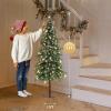 imageVINGLI 5ft Prelit Artificial Christmas Tree with Warm White LED Light Slim Xmas Tree with 230 Realistic Branch Tips for Home Office Party Decoration Indoor OutdoorGreen