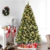 imageVINGLI 6ft Prelit Artificial Christmas Tree with 500 LED Light Pinescones Xmas Pine Tree with 900 Realistic PEampampPVC Branch Tips for Home Decoration Indoor Outdoor6ft 11in