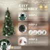 imageVINGLI 6ft Prelit Artificial Christmas Tree with 500 LED Light Pinescones Xmas Pine Tree with 900 Realistic PEampampPVC Branch Tips for Home Decoration Indoor Outdoor6ftSlim