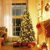 imageVINGLI 6ft Prelit Artificial Christmas Tree with 500 LED Light Pinescones Xmas Pine Tree with 900 Realistic PEampampPVC Branch Tips for Home Decoration Indoor Outdoor6ftSlim