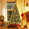 imageVINGLI 6ft Prelit Artificial Christmas Tree with 500 LED Light Pinescones Xmas Pine Tree with 900 Realistic PEampampPVC Branch Tips for Home Decoration Indoor Outdoor6ft