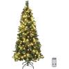 imageVINGLI 6ft Prelit Artificial Christmas Tree with 500 LED Light Pinescones Xmas Pine Tree with 900 Realistic PEampampPVC Branch Tips for Home Decoration Indoor Outdoor6ftSlim