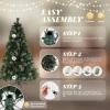imageVINGLI 6ft Prelit Artificial Christmas Tree with 500 LED Light Pinescones Xmas Pine Tree with 900 Realistic PEampampPVC Branch Tips for Home Decoration Indoor Outdoor6ft