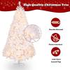 imageVINGLI 6ft White Prelit Artificial Christmas Pine Tree with 250 Warm White Lights Xmas Tree Holiday Party Decorations with Sturdy Metal Stand Full 900 Tips Branch 8 Color Modes