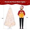 imageVINGLI 6ft White Prelit Artificial Christmas Pine Tree with 250 Warm White Lights Xmas Tree Holiday Party Decorations with Sturdy Metal Stand Full 900 Tips Branch 8 Color Modes
